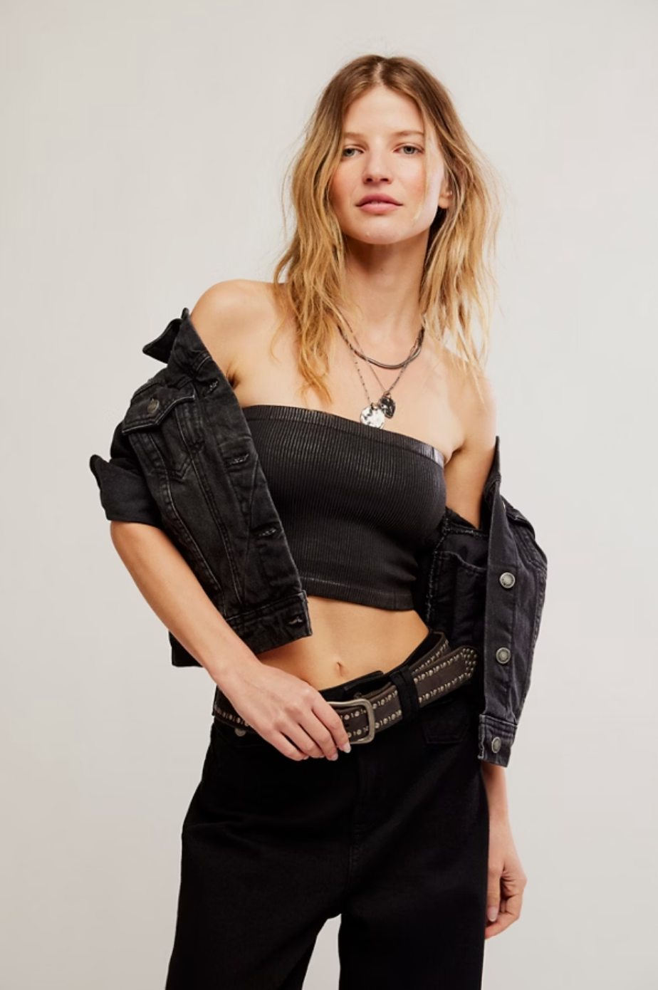Amelia Foil Bandeau - Black