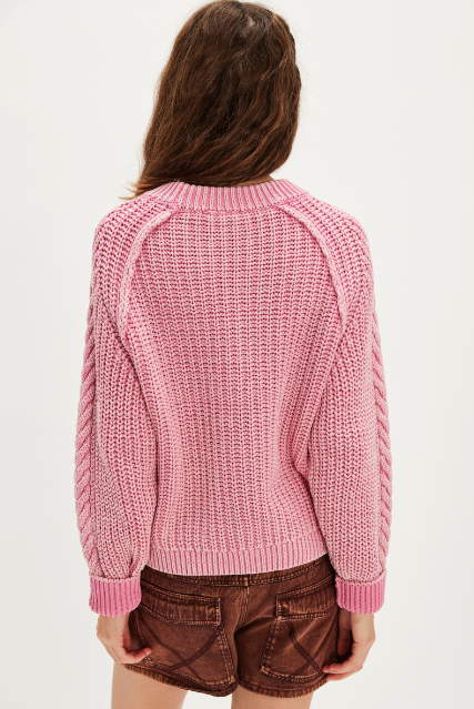 Frankie Cable Sweater - Gumdrop