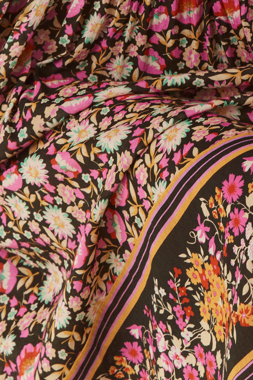Impala Lily Boho Midi Dress - Night Blossom