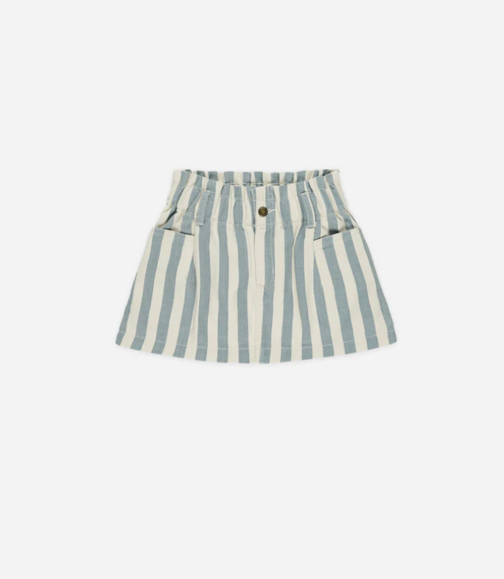 Denim Mini Skirt - Ocean Stripe