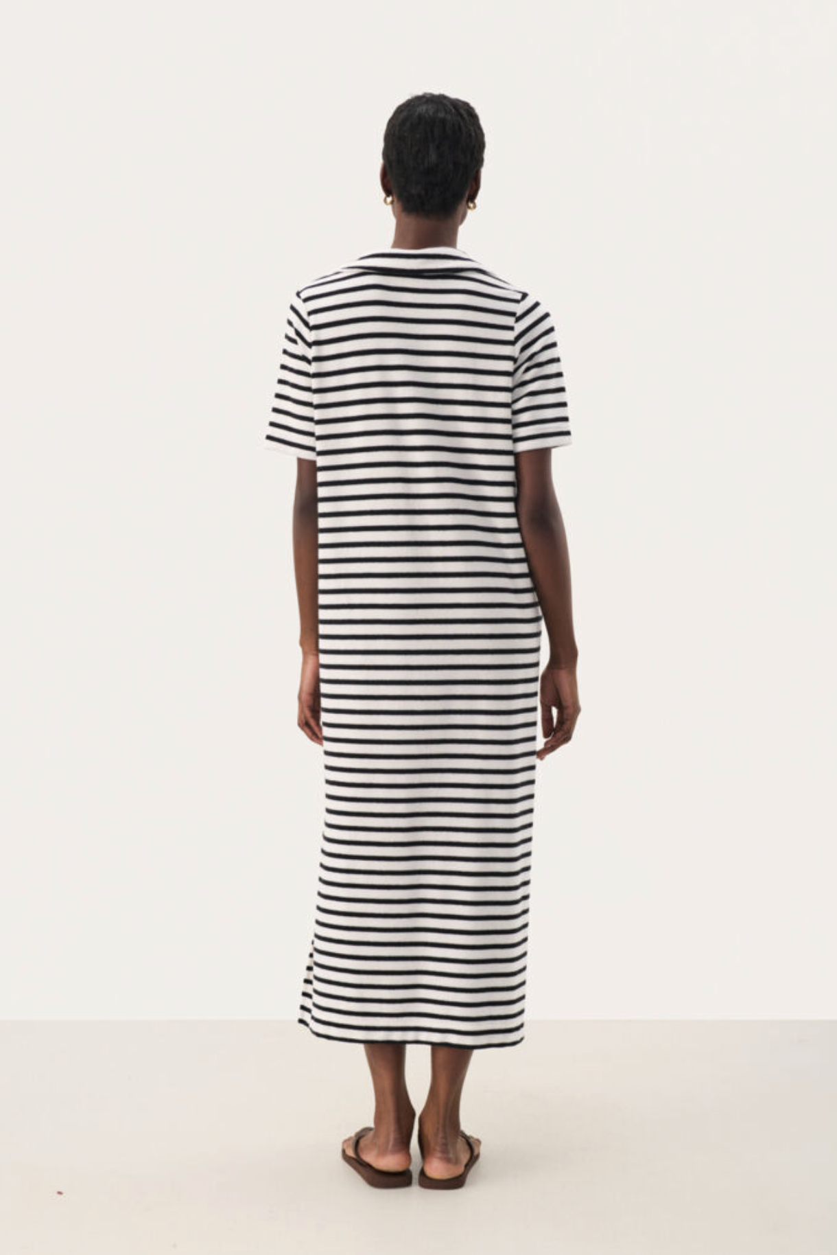 Ruma Terry Dress - Black & Eggnog