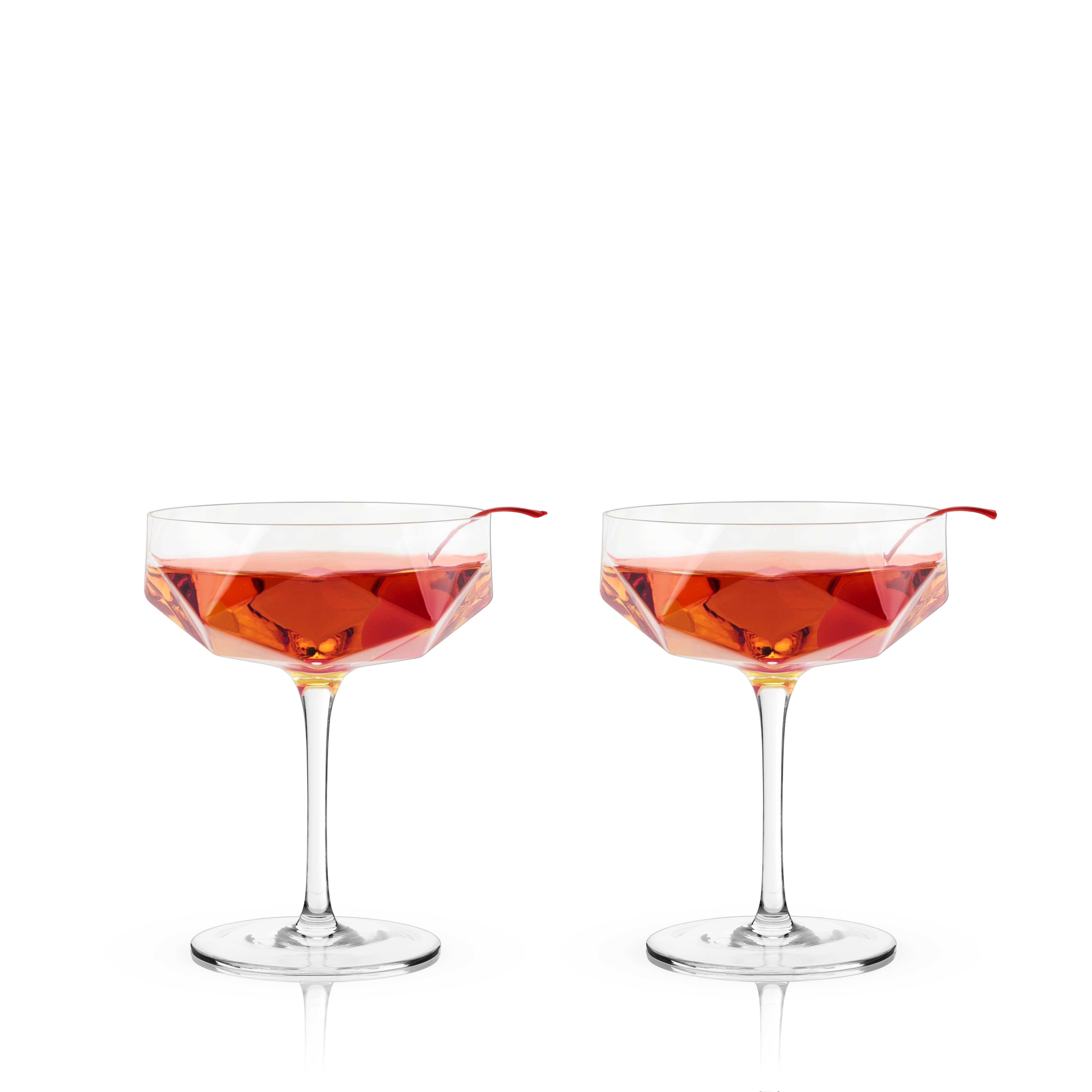 Faceted Crystal Coupes - Set of 2