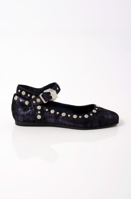 Mystic Mary Jane Flat - Metallic Navy