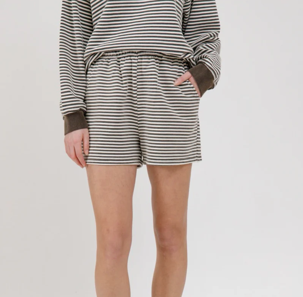 Mini Stripe Short - Black + White