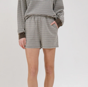 Mini Stripe Short - Black + White