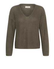 Etronas - V-Neck Sweater - Smokey Olive
