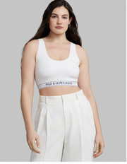 Scoop Cropped Tank- White Cloud