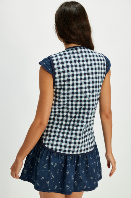 Claudine Vest - Navy Gingham