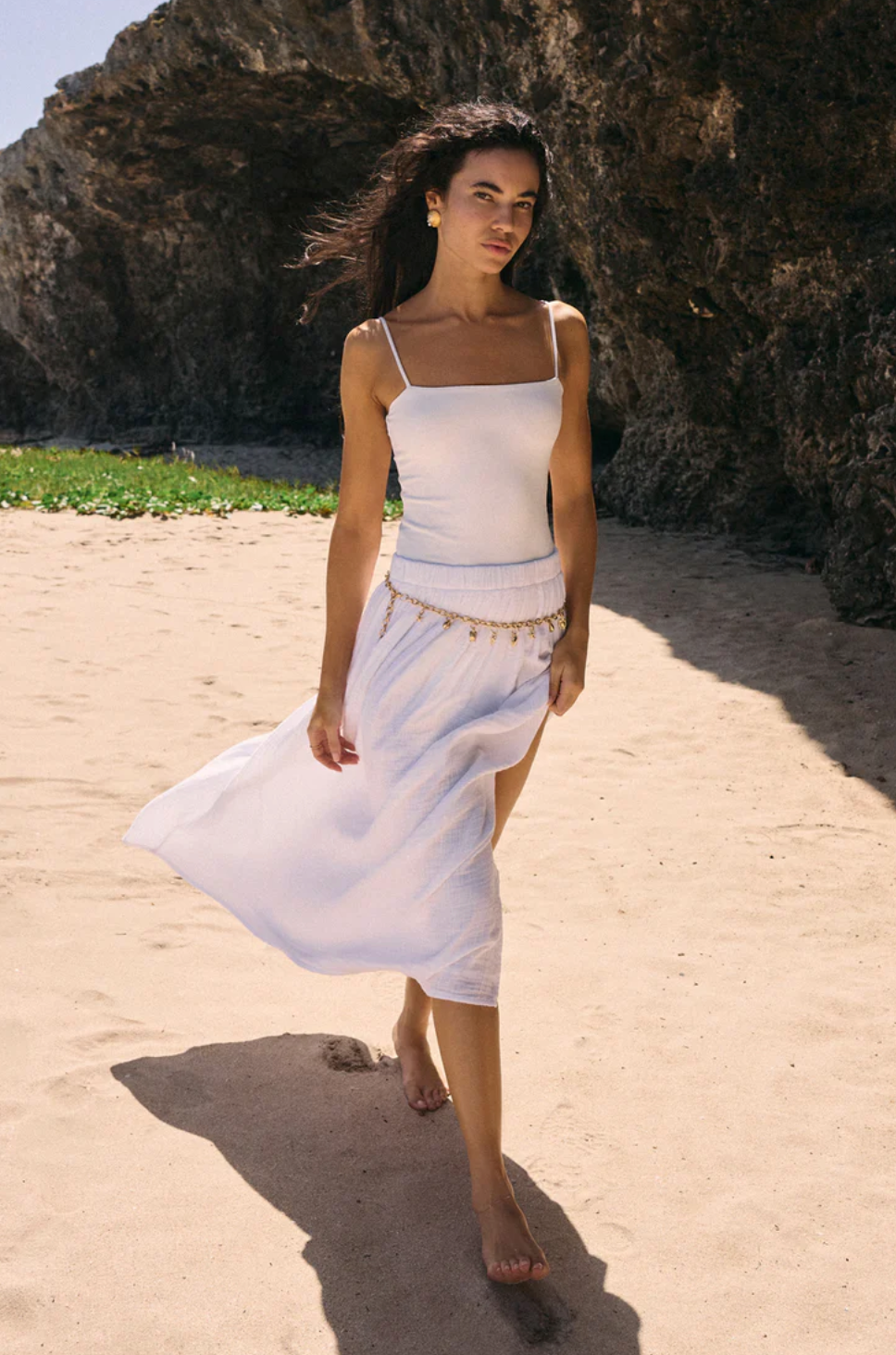Reina Airy Skirt - White