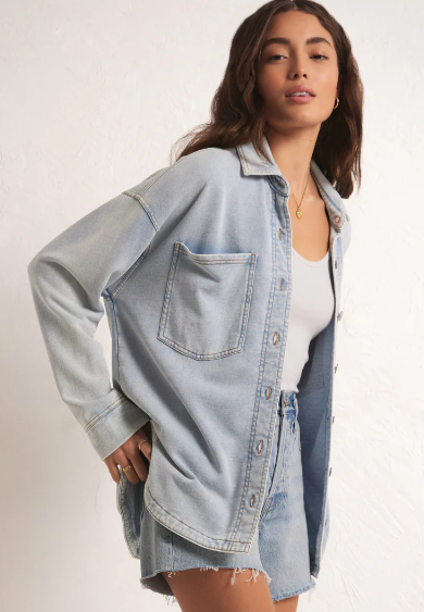 All Day Knit Denim Jacket - Washed Indigo