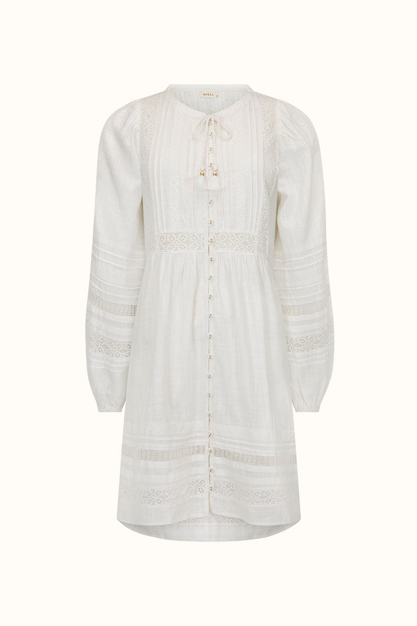 Stevie Lace Boho Mini Dress - Camellia