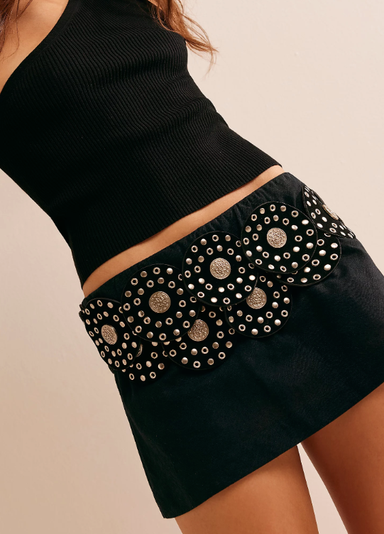 Xena Studded Hip Belt - Black