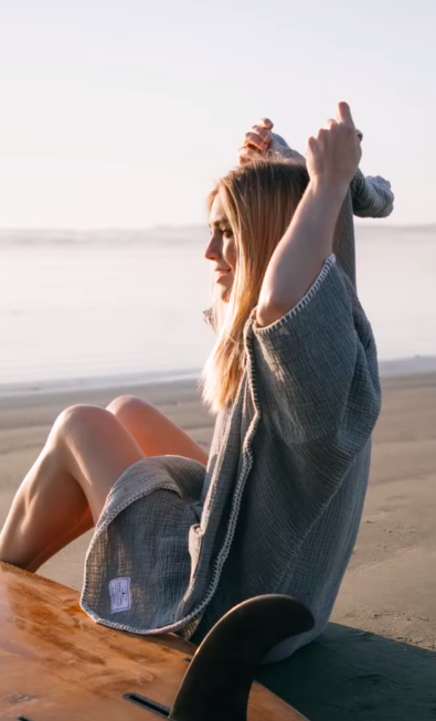 Women's Cocoon Surf Poncho - Grey