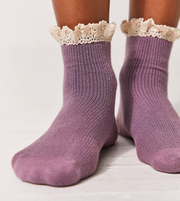 Beloved Waffle Socks - Plum