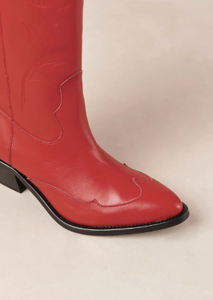 Liberty Red Leather Boots - Alohas