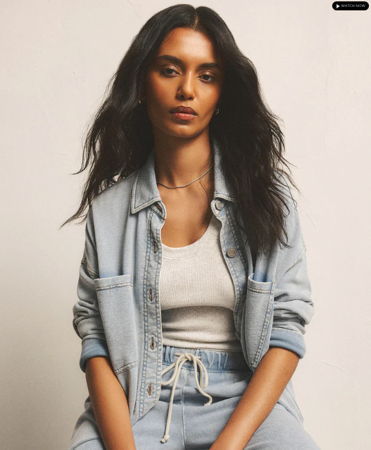 All Day Knit Denim Jacket - Washed Indigo
