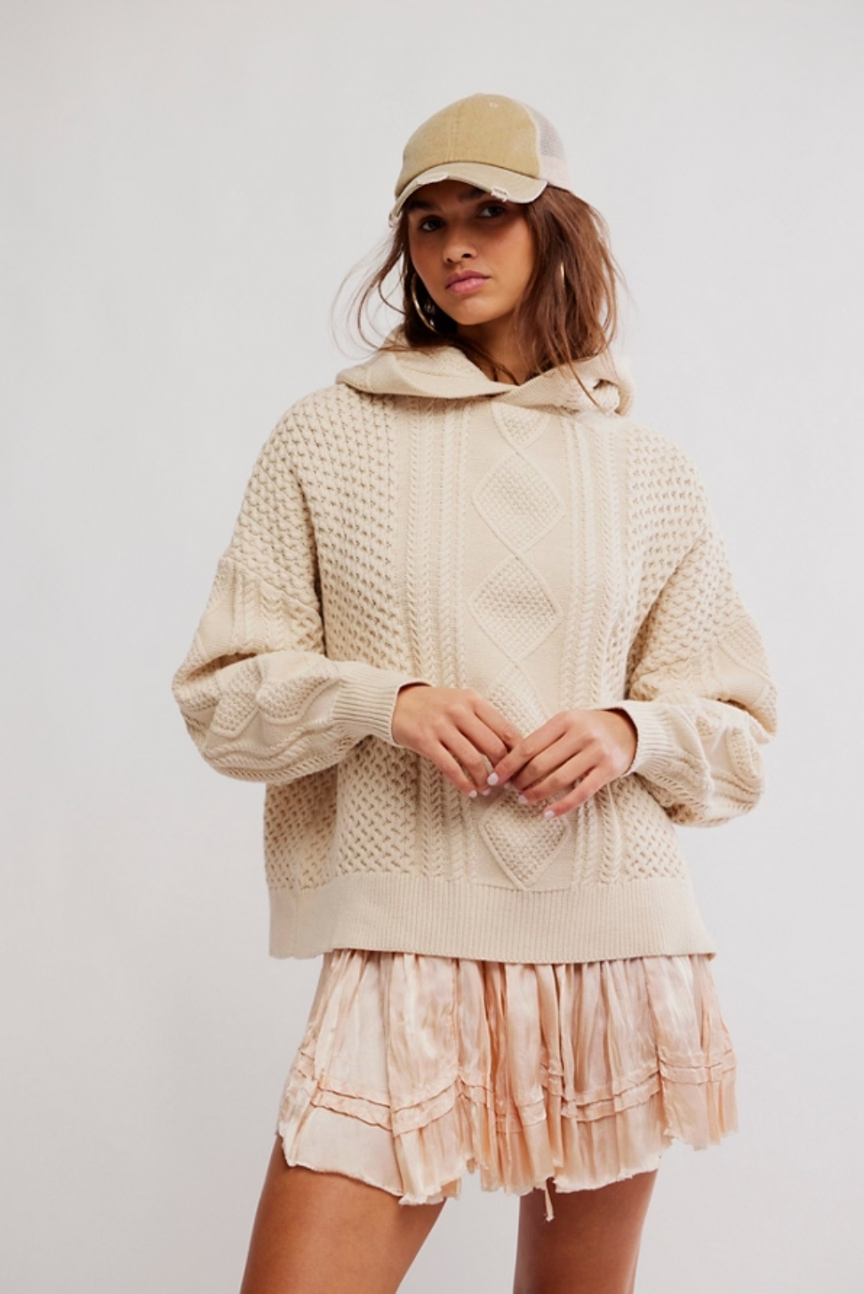 Explorer Cable Hoodie - Macadamia