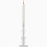 Clear Iridescent Candlestick - 8.5In