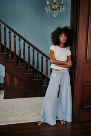 Wait A Minute WideLeg- Soft Chambray