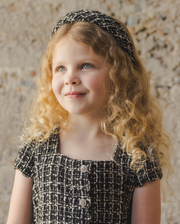 Padded Headband - Black Tweed